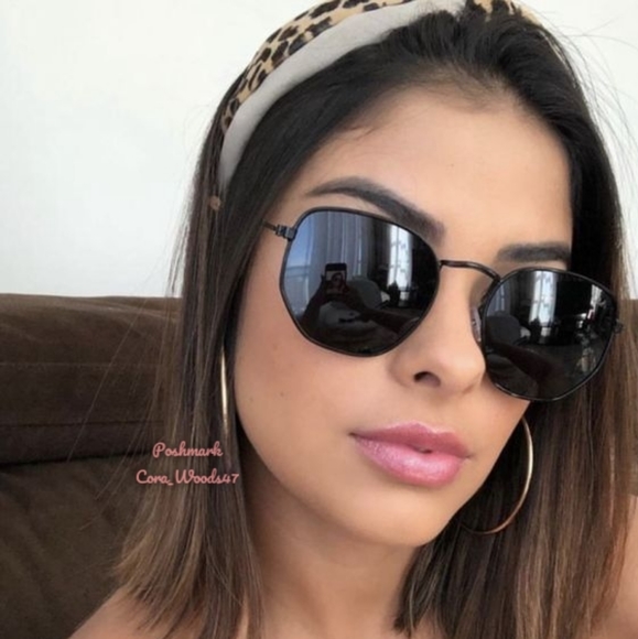 RayBan Hexagonal Black Lenses RB3548N Black Frame Unisex New - Picture 14 of 16